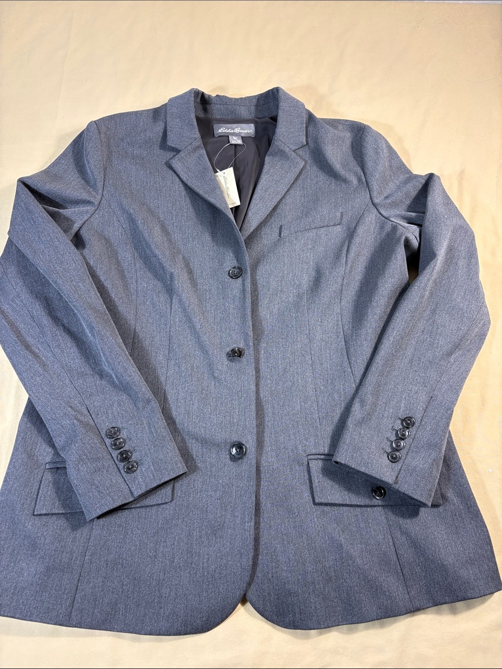 Eddie Bauer T20 Grey Heather Blazer Womens Tall Size 20 Jacket Lined Coat NWT